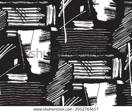 Seamless graphic textile print in working rotary repeat for interior, website backgrounds and fashion projects