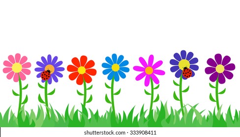 Kids Painting Flowers Children Hand Drawing Stock Vector (Royalty Free ...