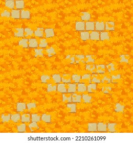 seamless grass texture with old stone tiles
