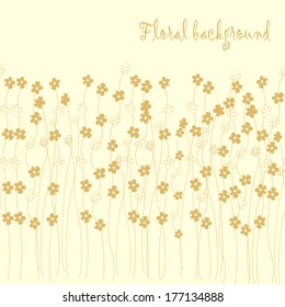 Seamless grassy floral  texture.Endless horizontal floral pattern. You can use it in textile design, greeting cards, graphic design.