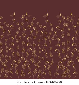 Seamless grassy floral  texture.Endless horizontal floral pattern. You can use it in textile design, greeting cards, graphic design.