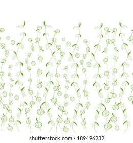 Seamless grassy floral  texture.Endless horizontal floral pattern. You can use it in textile design, greeting cards, graphic design.