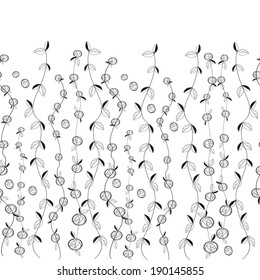 Seamless grassy floral  texture.Endless horizontal floral pattern. You can use it in textile design, greeting cards, graphic design.