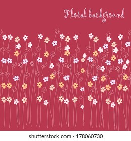 Seamless grassy texture.Endless horizontal floral pattern. You can use it in textile design, greeting cards, graphic design. 