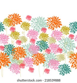 Seamless grassy texture.Endless horizontal floral pattern. You can use it in textile design, greeting cards, graphic design. 