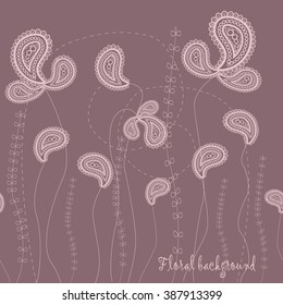 Seamless grassy texture.Endless horizontal floral pattern. You can use it in textile design, greeting cards, graphic design. 