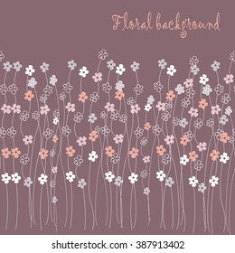 Seamless grassy texture.Endless horizontal floral pattern. You can use it in textile design, greeting cards, graphic design. 