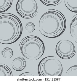 Seamless gray abstract semicircles vector pattern.