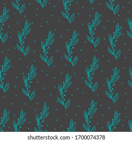 Fondo gris transparente con ramas y puntos azules