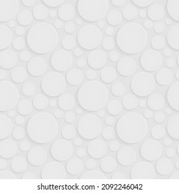 Seamless gray background from a set of circles of different sizes with shadow, vector illustration.