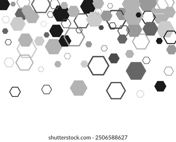 Seamless gray camouflage pattern with random scattered overlapping tulle pieces, patches,. Cool rhombus elements vector isolated on white.