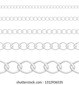 Seamless of gray chain on white background