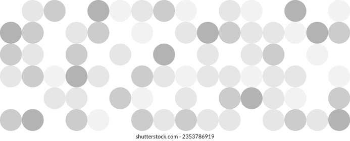 Seamless gray checkered pattern for textiles and wallpapers in 70s and 60s retro style. White geometric mosaic pattern in trendy scandinavian style with circles and squares.
