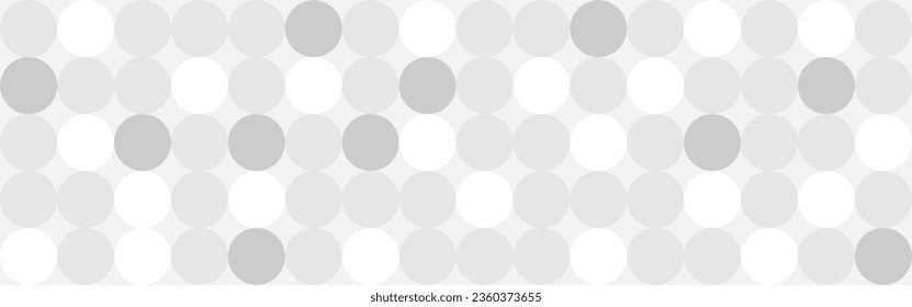 Seamless gray checkered pattern for textiles and wallpapers in 70s and 60s retro style. White geometric mosaic pattern in trendy scandinavian style with circles and squares.