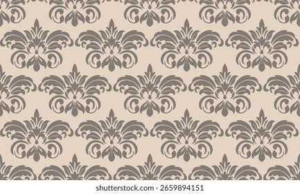 seamless gray damask pattern soft beige tones