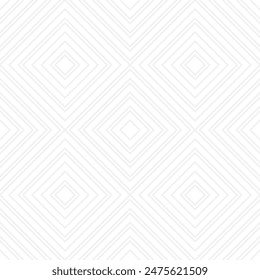 Seamless gray diamond pattern made from straight lines to create fabric and wallpaper. Geometric shapes in trendy retro style for room decoration.