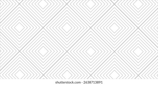 Seamless gray diamond pattern of straight lines for making fabric and wallpaper. Geometric shapes in fashionable retro style for room decoration, trendy notebook cover.
