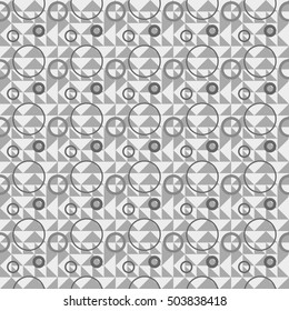 Seamless gray geometric  abstraction 3d background. Vector illustration.