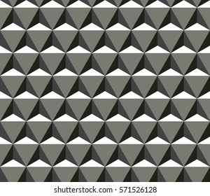 Seamless gray hexagonal triangles op art illusion pattern vector