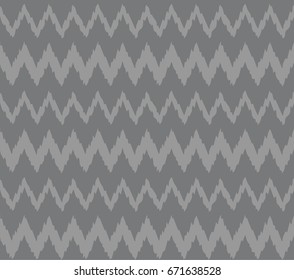Seamless gray ikat zigzag tribal pattern vector