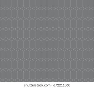 Seamless gray isometric hexagonal overlay pattern vector