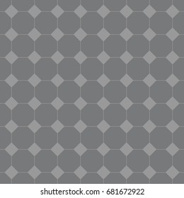 Seamless gray octagons and squares tiles pattern vector