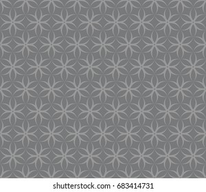 Seamless gray op art hexagonal floral petals pattern vector