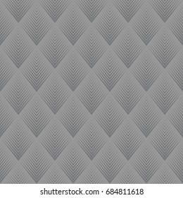 Seamless gray op art rhombic chevron blend pattern vector