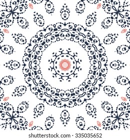 Seamless gray and orange mandala ornament. Retro Ornate Mandala design  for greeting card, Brochure, Card or Invitation with Islamic, Arabic, Indian, Ottoman, Asian motifs.
