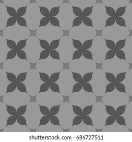 Seamless gray ornate ogee floral pattern vector