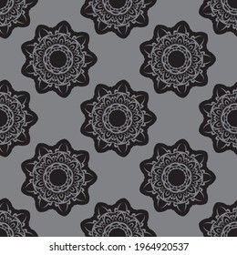 Seamless gray pattern with antique style ornament. Good for backgrounds and prints. Vector 