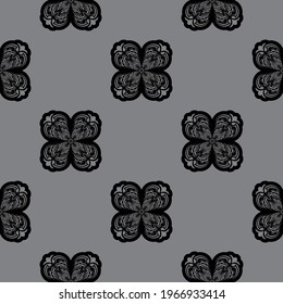 Patrón gris sin fisuras con adorno de estilo antiguo. Bien por la ropa y los textiles. Vector 