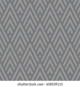 Seamless gray rhombic chevrons art deco pattern vector