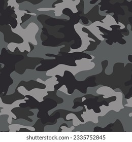 
Seamless gray vector camouflage background, military print pattern, trendy stylish urban design