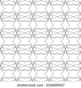 Seamless gray vector pattern in geometric ornamental style