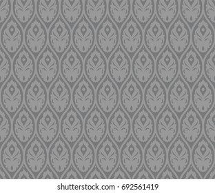 Seamless gray vintage medieval ogee ornament pattern vector