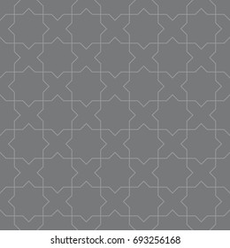 Seamless gray vintage octagonal star and cross pattern vector