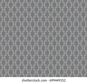 Seamless gray vintage pixel ogee textile geo pattern vector