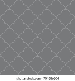 Seamless gray vintage round based pattern vector