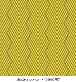Seamless gray and yellow art deco optical chevron mountains pattern vector
