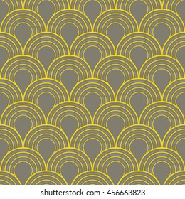 Seamless gray and yellow art deco twenties vintage pattern vector