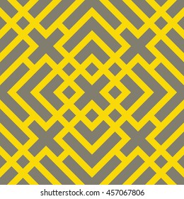 Seamless gray and yellow art deco geo lines pattern vector