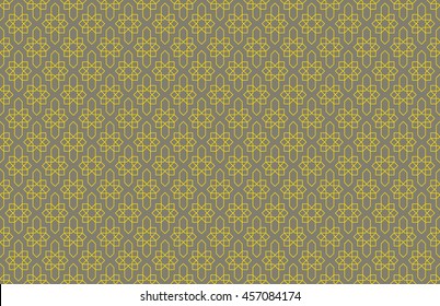 Seamless gray and yellow ethnic islamic geometric pattern vector