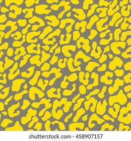 Seamless gray and yellow leopard print tileable animal pattern vector