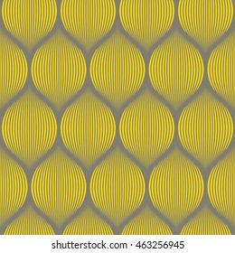 Seamless gray and yellow optical illusion woven pattern vector
