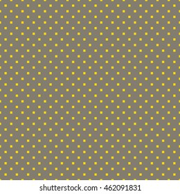 Seamless gray and yellow square polka dots pattern vector