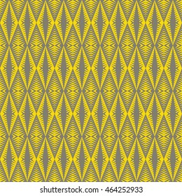 Seamless gray and yellow vintage native american pattern vector