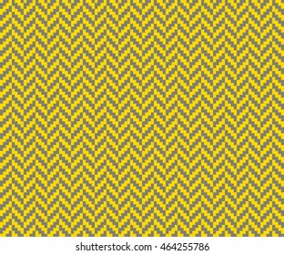 Seamless gray and yellow vintage pixel herringbone pattern vector