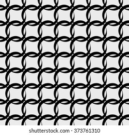 Seamless grayscale pattern with interlcoking circles, rings