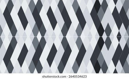 Seamless grayscale rhombus pattern with clean white outlines. Ideal for business design, packaging, branding, and modern minimal backgrounds.